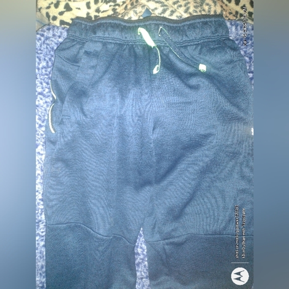 Russell Athletic Navy Blue and Lime Green Unisex/Men's Track Pants Sz XL (14-16) - Picture 3 of 7